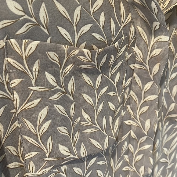 Madewell Sleeveless Button Front Leaf Print Shift Midi Dress Fully Lined Grey 2 - Picture 4 of 11